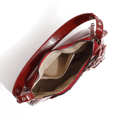Vintage PU Leather Shoulder Bags For Women Y2K Trendy