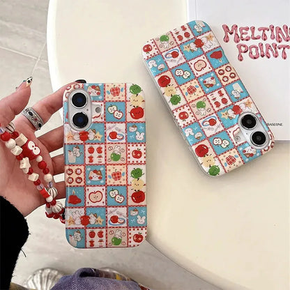 Cute Kawaii Plaid Kitten Phone Case for Samsung Galaxy S21–S26