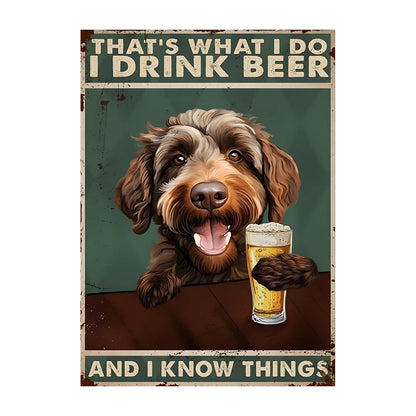 Funny Dog Beer Poster – That's What I Do I Drink Beer Wall Art