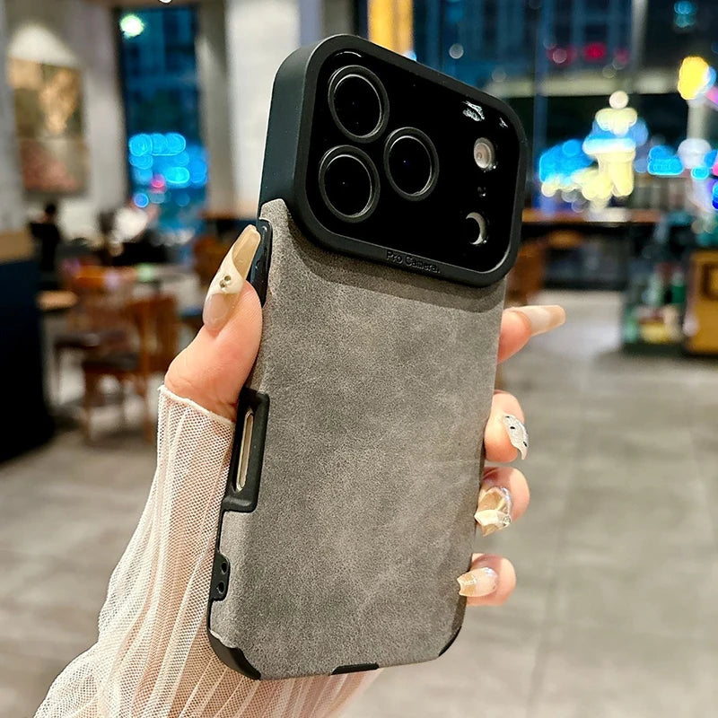 Lambskin Leather iPhone Case – Shockproof Slim Cover