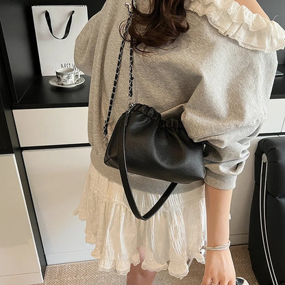 New Luxury Small PU Leather Solid Color Handbags