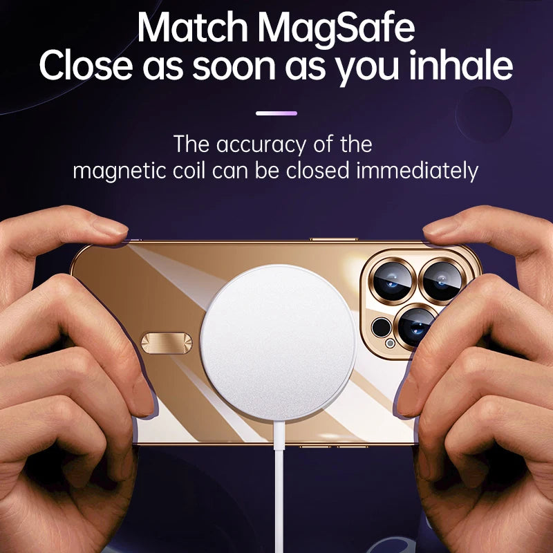 Electroplated MagSafe iPhone Case with Camera Lens Protector