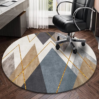 Round Area Rug – Non-Slip Nordic Geometric Carpet for Office & Living Room