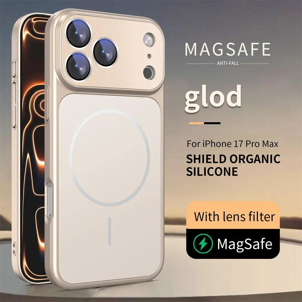 MagSafe Liquid Silicone iPhone Case with Lens Filter – iPhone 13 to 17 Series