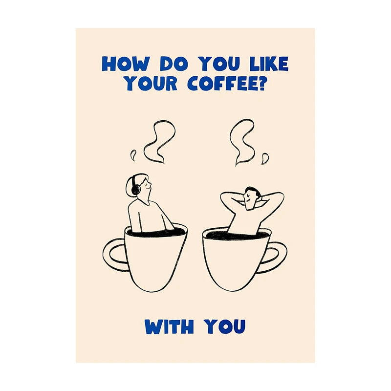 Coffee Diver Wall Art Print – Whimsical Kitchen Poster