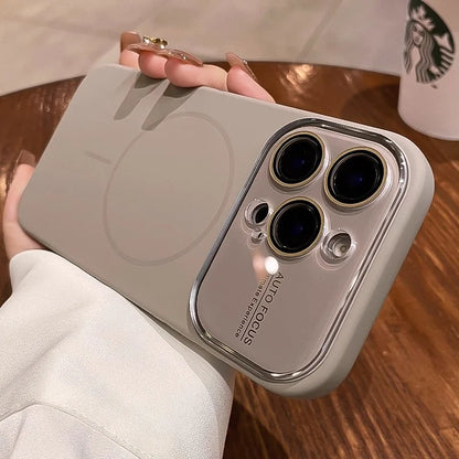 Magnetic Liquid Silicone iPhone Case – MagSafe Compatible with Camera Lens Protector