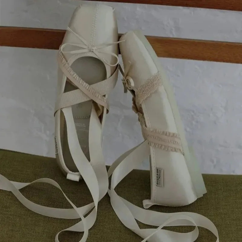 Butterfly Bow Ballet Flats – Women's Cross-Strap Mary Jane Shoes