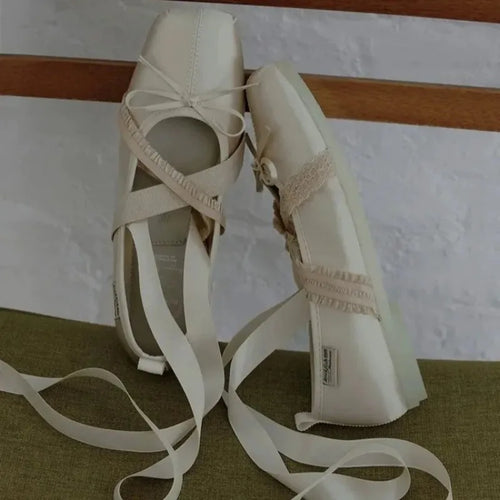 Butterfly Bow Ballet Flats – Women's Cross-Strap Mary Jane Shoes