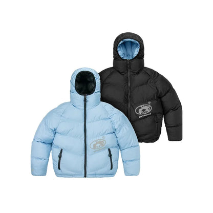 Reversible Puffer Down Jacket – Y2K Hooded Streetwear Coat