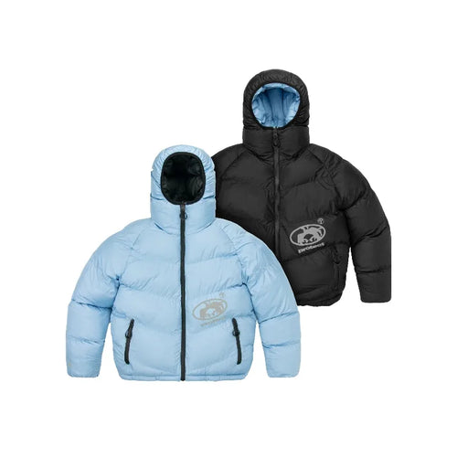 Reversible Puffer Down Jacket – Y2K Hooded Streetwear Coat