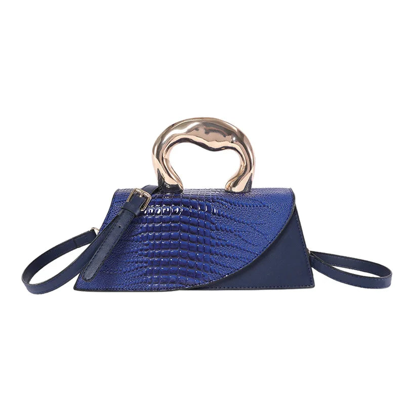 Solid Alligator PU Shoulder and Crossbody Bags