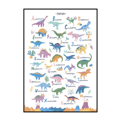 Dinosaur Alphabet Poster – Kids ABC Wall Art Print