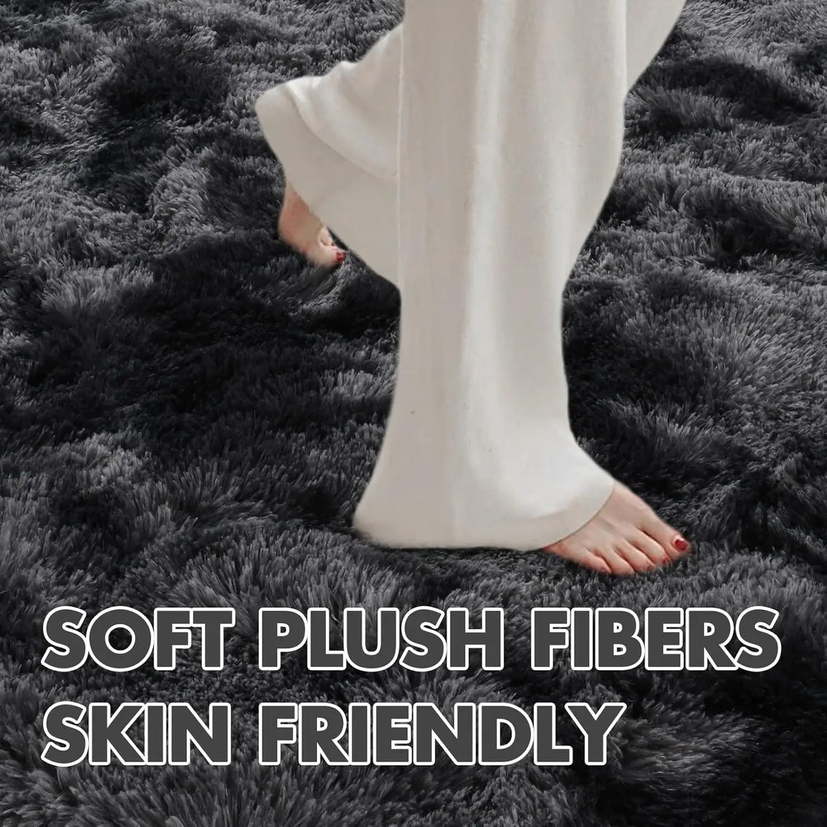 Soft Fluffy Area Rug – Non-Slip Shaggy Rug for Living Room & Bedroom
