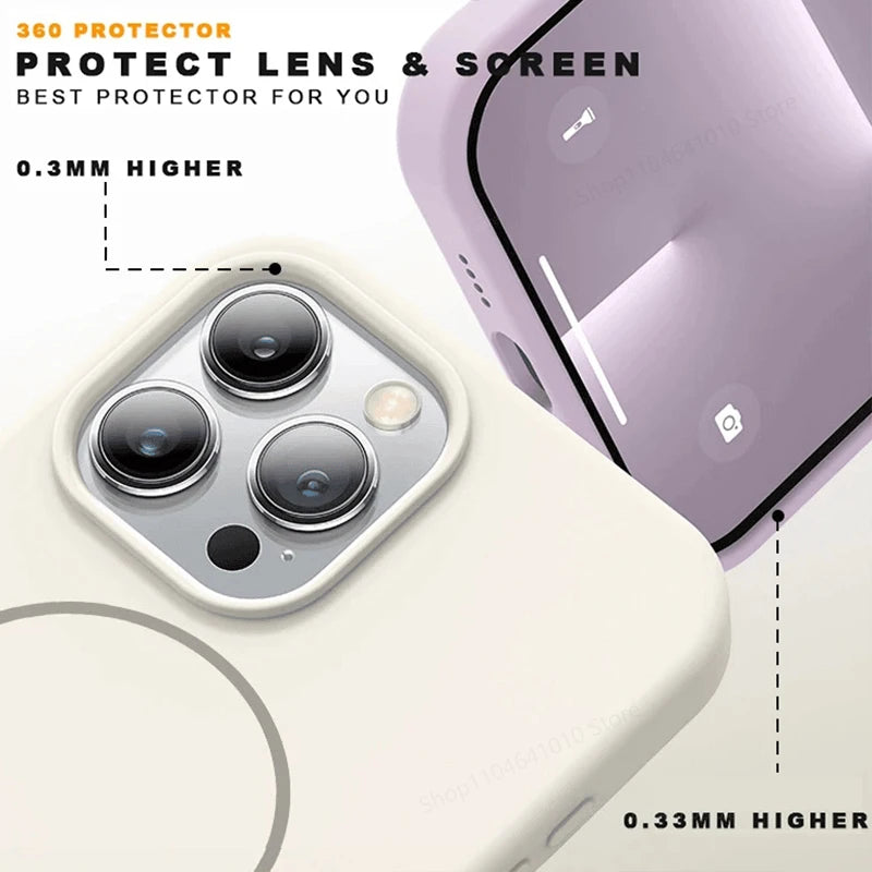 MagSafe Silicone iPhone Case – Shockproof Cover for iPhone 11–17