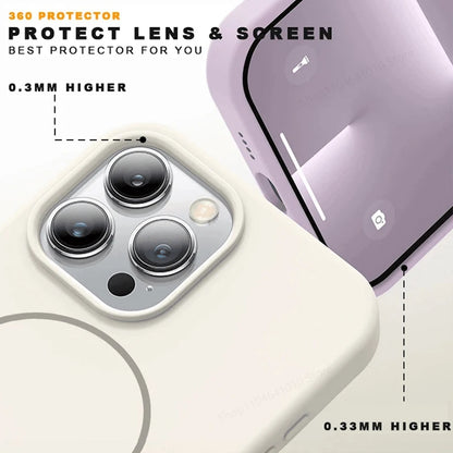 MagSafe Silicone iPhone Case – Shockproof Cover for iPhone 11–17