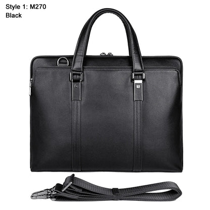 Genuine Leather Men's Briefcase – 15.6" Laptop & Business Bag