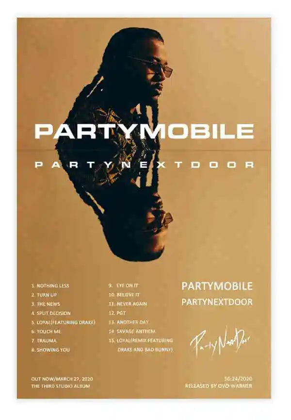 PARTYNEXTDOOR Partymobile Album Cover Poster Wall Art Print