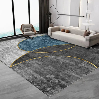 Grey & Black Diamond Area Rug – Minimalist Living Room Carpet
