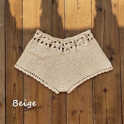 Crochet Swim Shorts Women – Cutout Beach Cover Up Bottoms