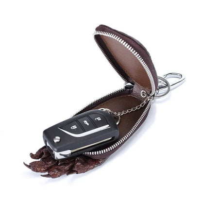 Crocodile Leather Car Key Wallet – Men's Zipper Key Case