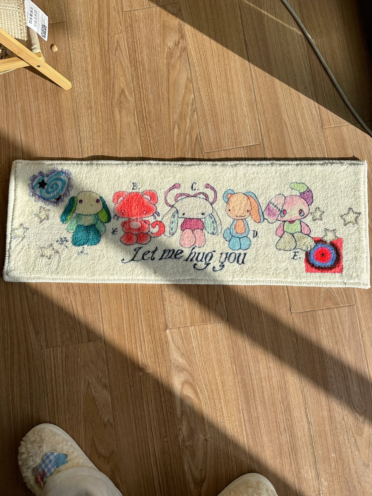 Cute Cartoon Bedside Rug – Soft Wool-Like Floor Mat for Bedroom