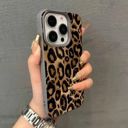 Leopard Print iPhone Case – Brown Animal Print Cover for iPhone 17 16 15 14 13 12 11 XR XS