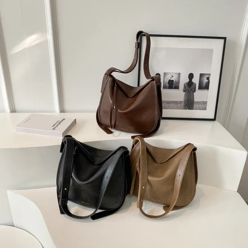 Retro PU Leather Crossbody Shoulder Bag for Women