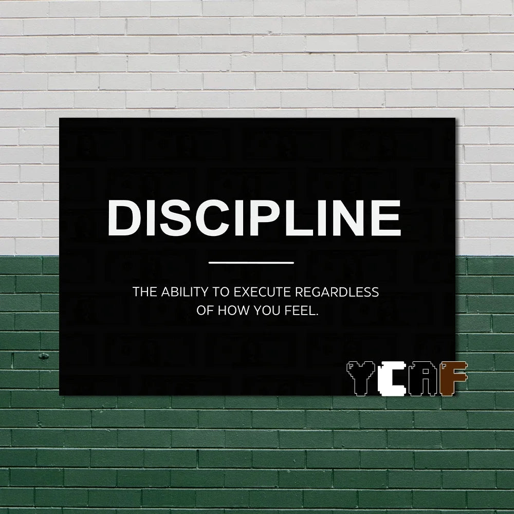 Motivational Quote Canvas Poster – Discipline Wall Art