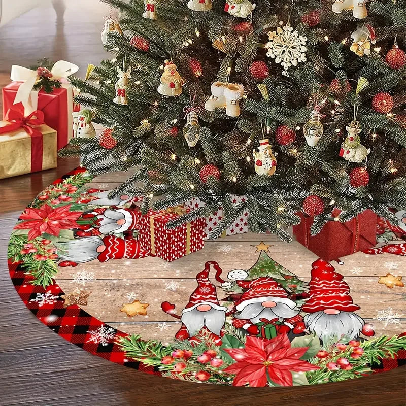 Christmas Gnome Tree Skirt – Cute Dwarf Pattern Holiday Decor