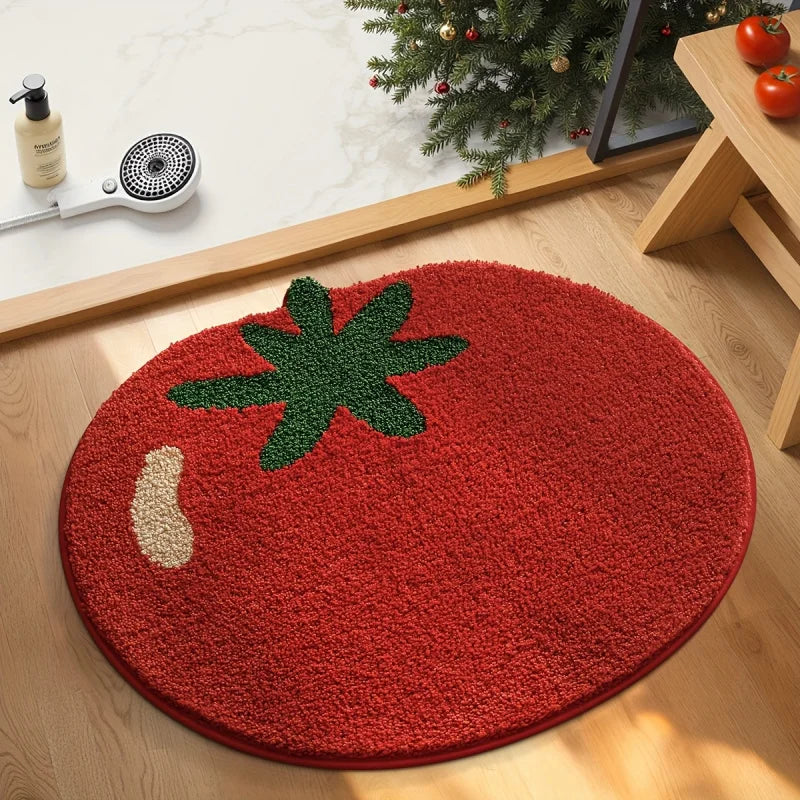 Tomato Bath Mat – Anti-Slip Soft Fur Bathroom Rug