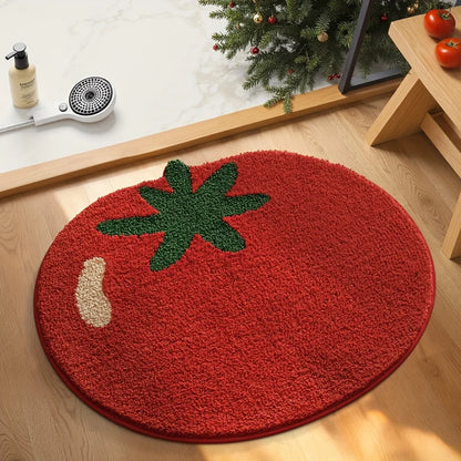 Tomato Bath Mat – Anti-Slip Soft Fur Bathroom Rug