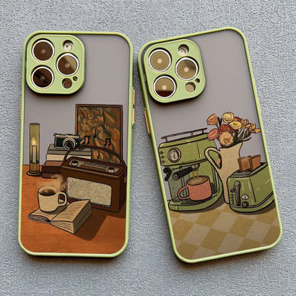 Retro Cat Vinyl Record iPhone Case – Aesthetic Cozy Cover