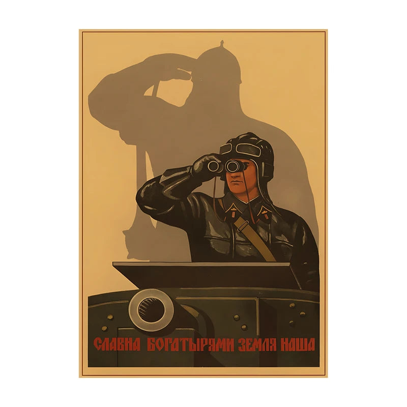 Soviet USSR Vintage Propaganda Poster – Stalin Portrait Retro Wall Art Print