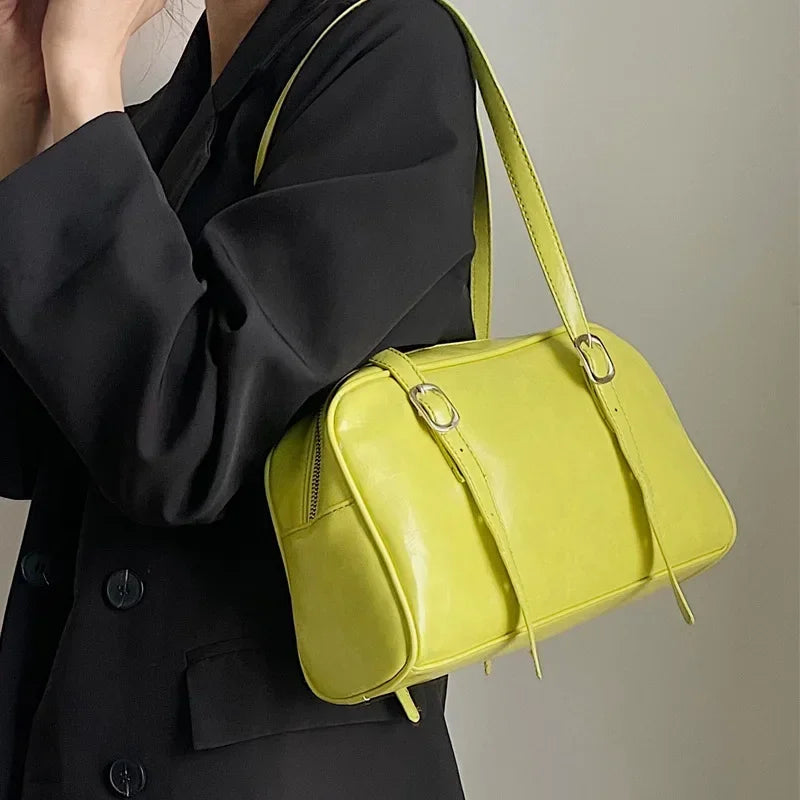 Green Commuter Luxury Designer Handbags Pure Color Causal Bag