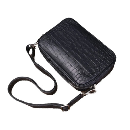 Men's Alligator Leather Crossbody Bag – Luxury Shoulder Bag
