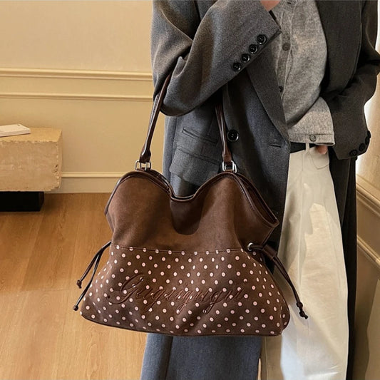 Brand Women's Shoulder Bag Y2k Fashion Sweet Polka Dot Handbag