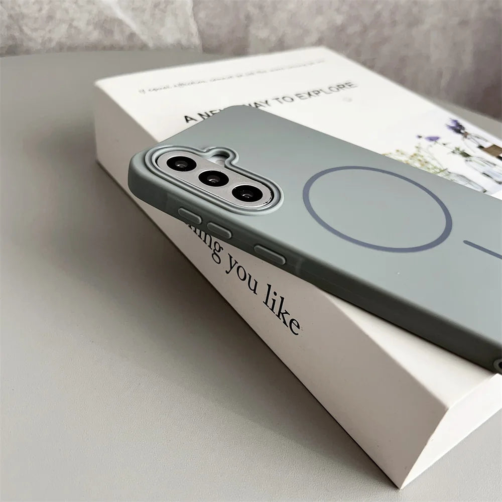 Slim Matte Magnetic Case for Samsung Galaxy S25 S24 S23 S22 Ultra A-Series | Wireless Charging