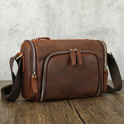 Genuine Cow Leather Men's Crossbody Messenger Shoulder Bag