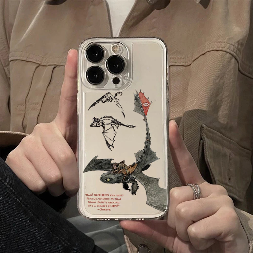 Light Fury Dragon Clear Phone Case for Samsung Galaxy S26 S25 S24 S23 S22 S21 S20 Note20 Ultra Plus