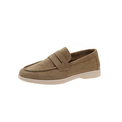 Women's Suede Slip-On Loafers Flat Moccasin Mules