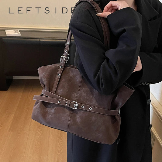 Women Faux Suede Large Capacity Shoulder Bag