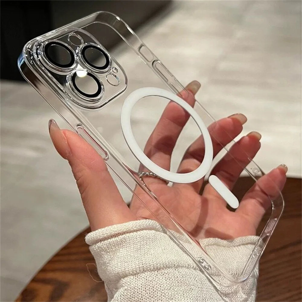 Clear MagSafe iPhone Case – Ultra-Thin HD Transparent Cover for iPhone 12–17 Series