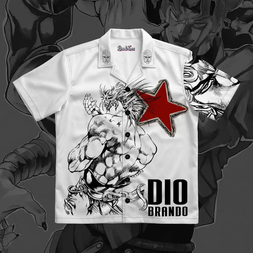 JoJo's Bizarre Adventure Polo Shirt – Dio Brando Manga Graphic Button-Up