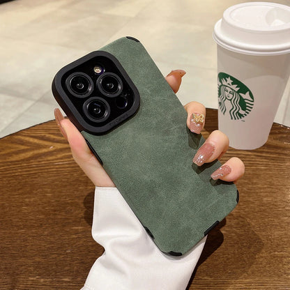 Luxury Matte Leather Silicone iPhone Case – iPhone 11 to 15 Series