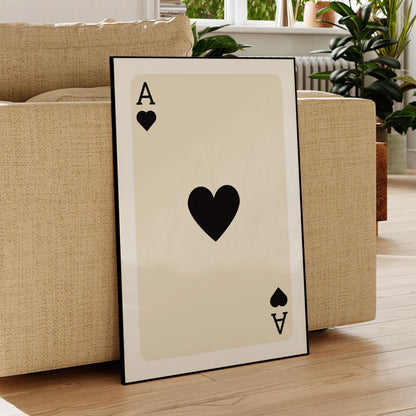 Lucky You Playing Card Wall Art Poster – Retro Green Ace Print