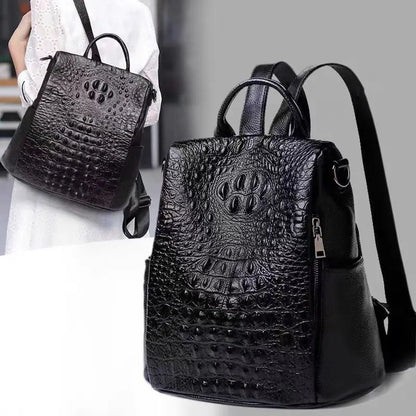 Genuine Leather Alligator Backpack for Women
