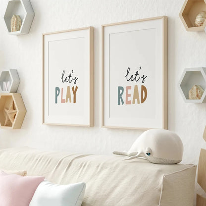 Positive Affirmations Kids Wall Art Print – Let's Play & Read