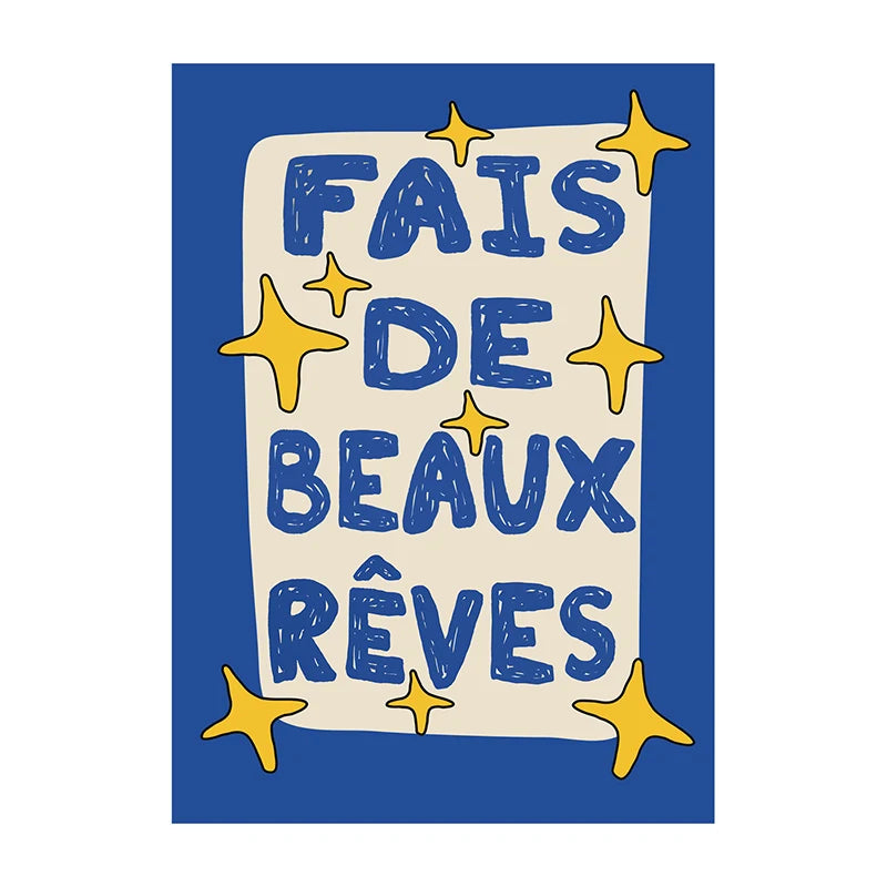 Kids Room Wall Art Poster – Chut Je Reve Typographic Print