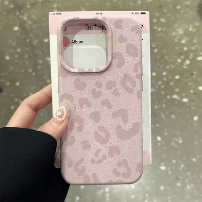 Pink Leopard Print iPhone Case – Silicone Cover for iPhone 11–17 Series