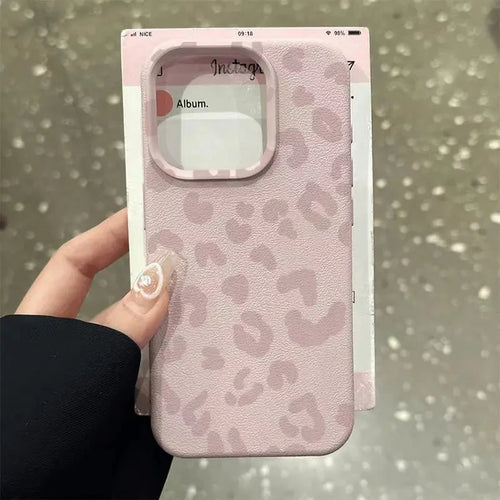 Pink Leopard Print iPhone Case – Silicone Cover for iPhone 11–17 Series
